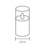 LED-es gyertya szett, üvegben, ?5x10/12,5/15 cm