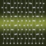 LED-es fényfüggöny, kültéri kivitel, 2 m x 1 m, 21 füzér, 210 db hidegfehér LED