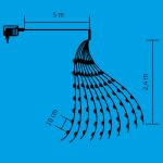 Micro LED-es fényfüzér-köteg, melegfehér, zöld vezeték, IP44, dimmer