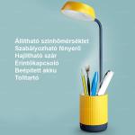 Akkus, tölthető USB ledes asztali lámpa 3 féle színhőmérséklettel és tolltartóval.