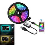Bluetooth-os USB TV háttérvilágítás RGB 5m színes telefonról távvezérelhető 5m-es szalaggal