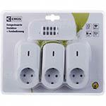 Távvezérelhető hálózati dugalj 3db + 1db távirányító. 25m hatótávolság, 1000W terhelhetőség, 1év gar.