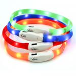 Méretre vágható, akkus, tölthető, ledes kutyanyakörv maximum 17cm es átmérővel (piros, narancs, zöld, kék)