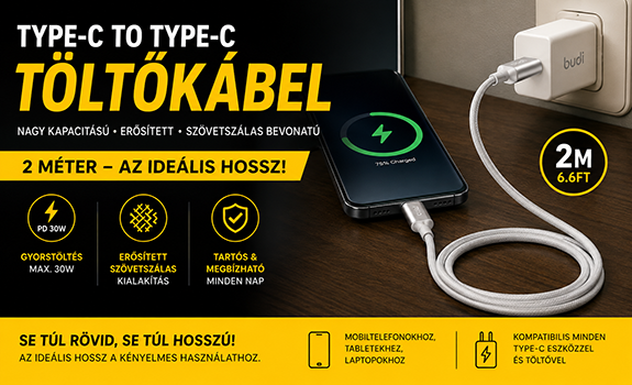 2m-es TIPE C TIPE C kábel