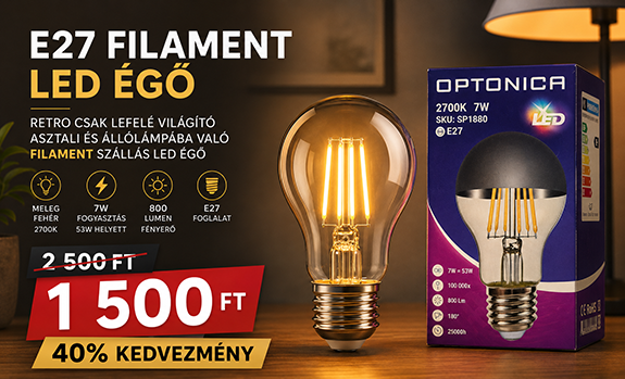 Filament szálas foncsoros állólámpa led égő