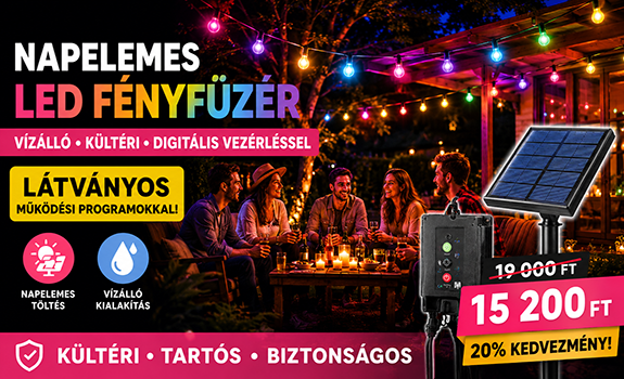 Napelemes színes digizális fényfűzér